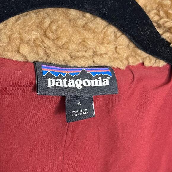 Patagonia Recycled High-Pile Fleece Long Teddy Coat Jacket Brown Tan Size Small - Picture 11 of 16